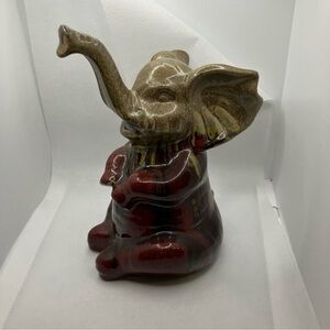 Apropos Home Collection Elephant 9.75" Ceramic Figurine Good Luck Brown Drip